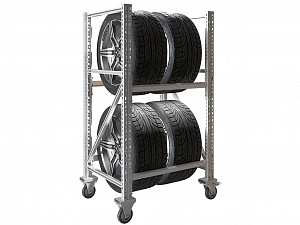 Стеллаж MS PRO 1350/781X606 передвижной для  хранения 4 ШИН